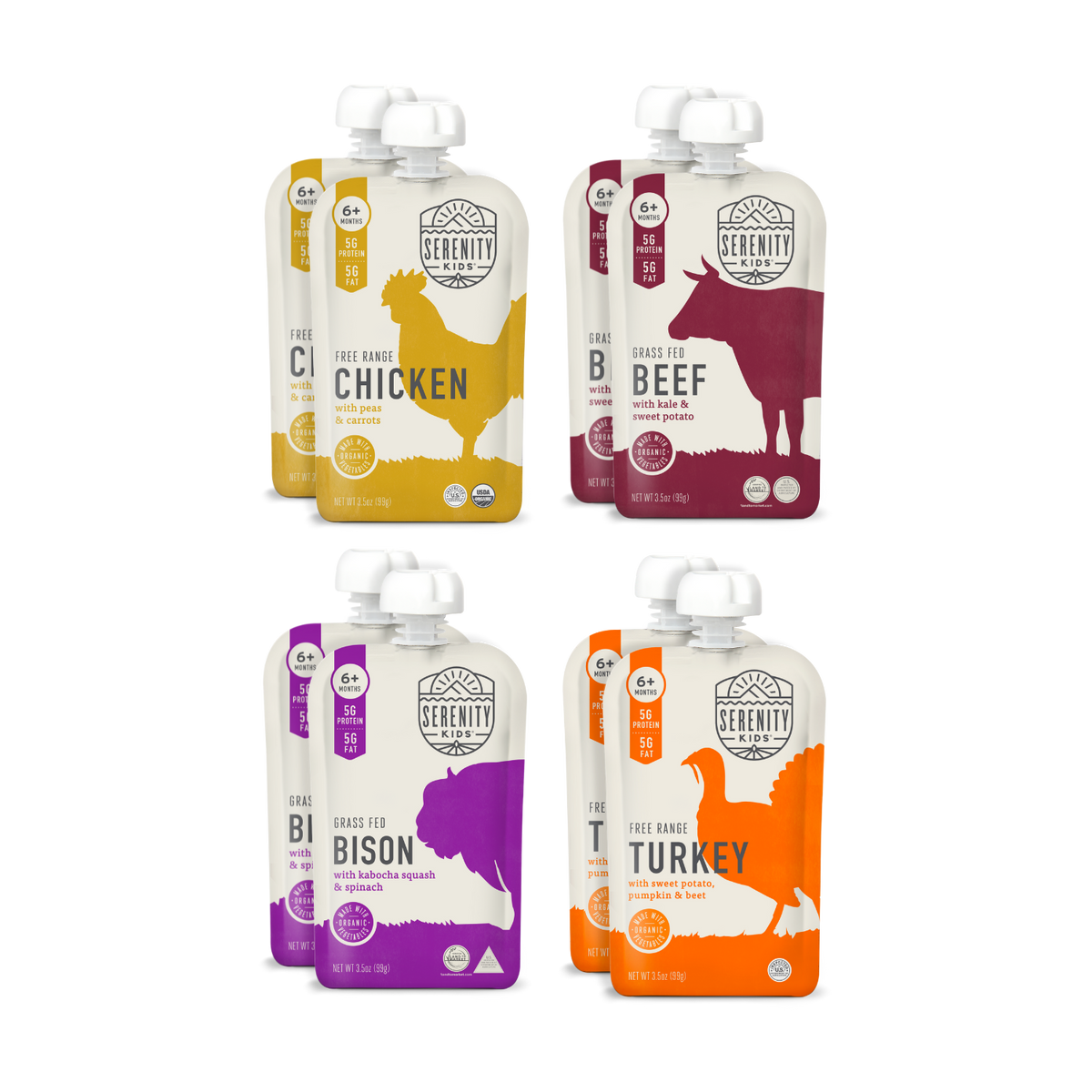 Meat Baby Food Pouch // Variety Pack // Serenity Kids®