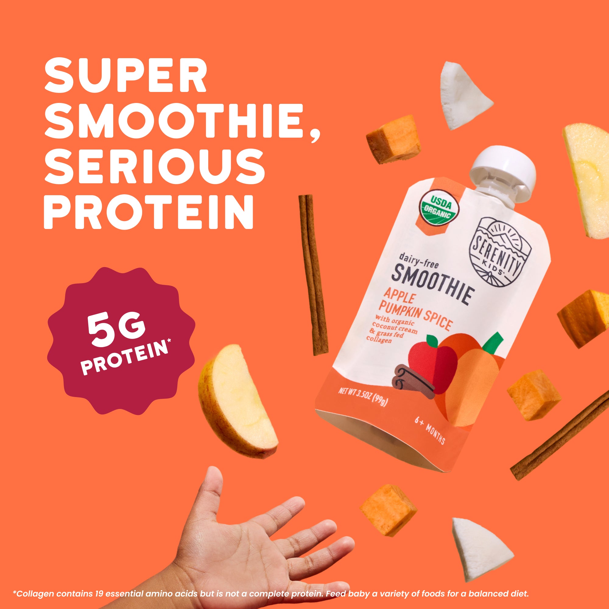 Organic Apple Pumpkin Spice Dairy-Free Smoothie // Serenity Kids®