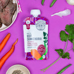 Load image into Gallery viewer, Beef Chimichuri Baby Food front with ingredients

