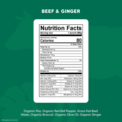 Grass Fed Beef & Ginger With Organic Veggies