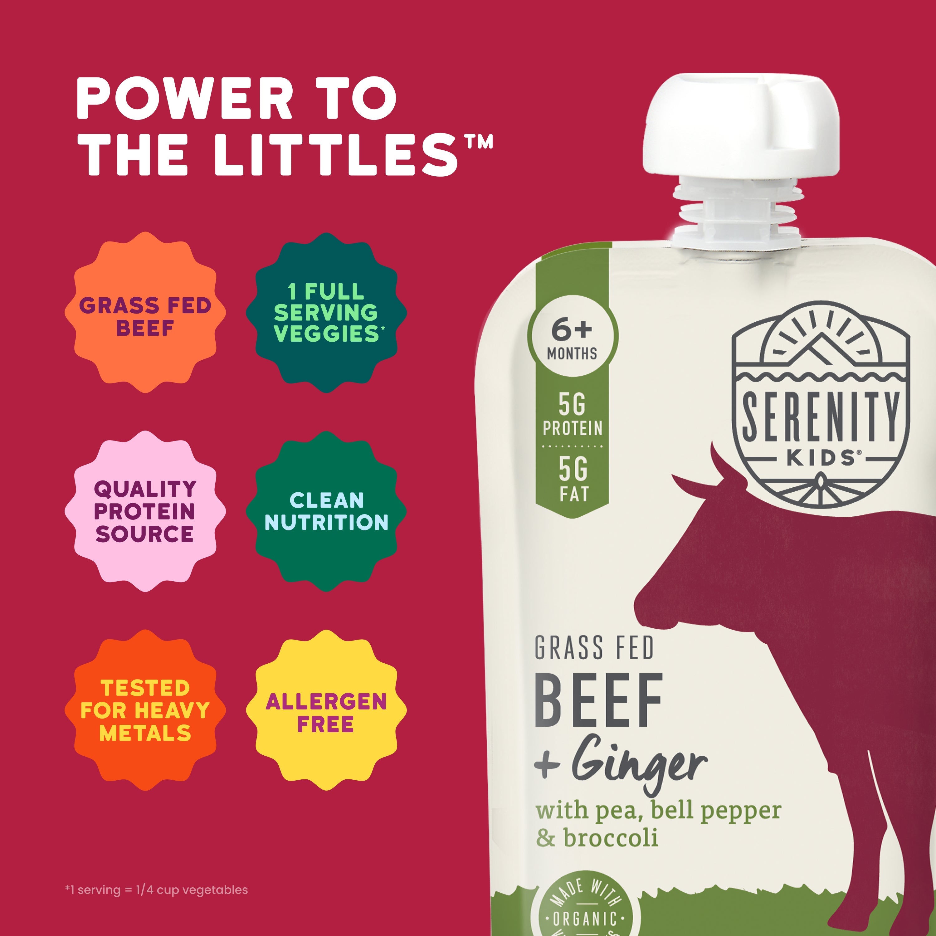 Grass Fed Beef & Ginger w/ Organic Pea, Bell Pepper & Broccoli