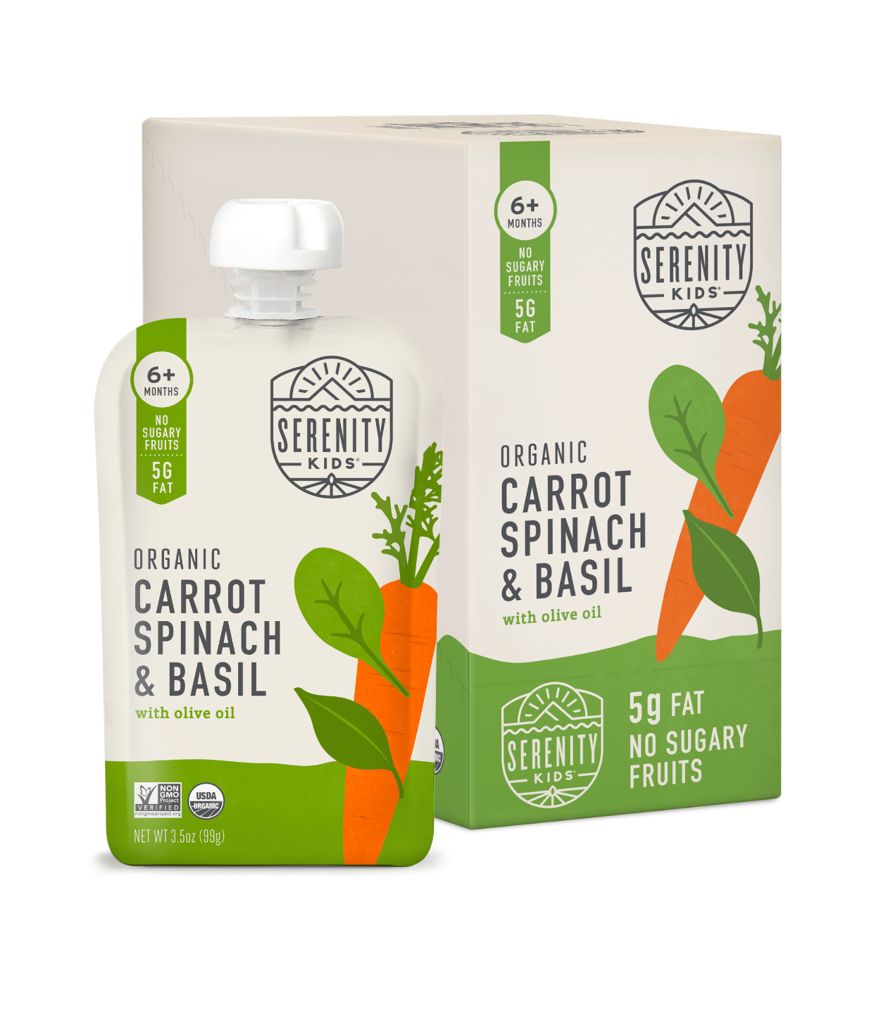 Organic Carrot, Spinach & Basil Baby Food Pouch