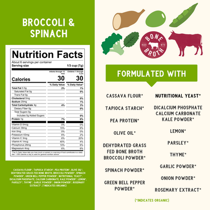 Broccoli & Spinach Puffs Grain Free with Bone Broth