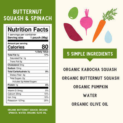 Organic Butternut & Spinach with Organic Olive Oil