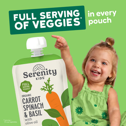 Carrot, Spinach & Basil USDA Organic Veggies with Olive Oil