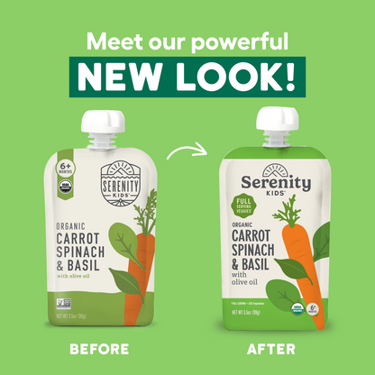 Carrot, Spinach & Basil USDA Organic Veggies with Olive Oil