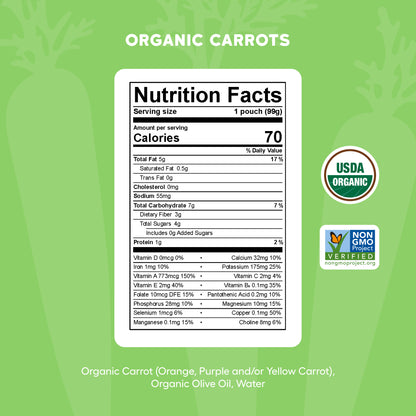Carrots USDA Organic Veggies with Olive Oil
