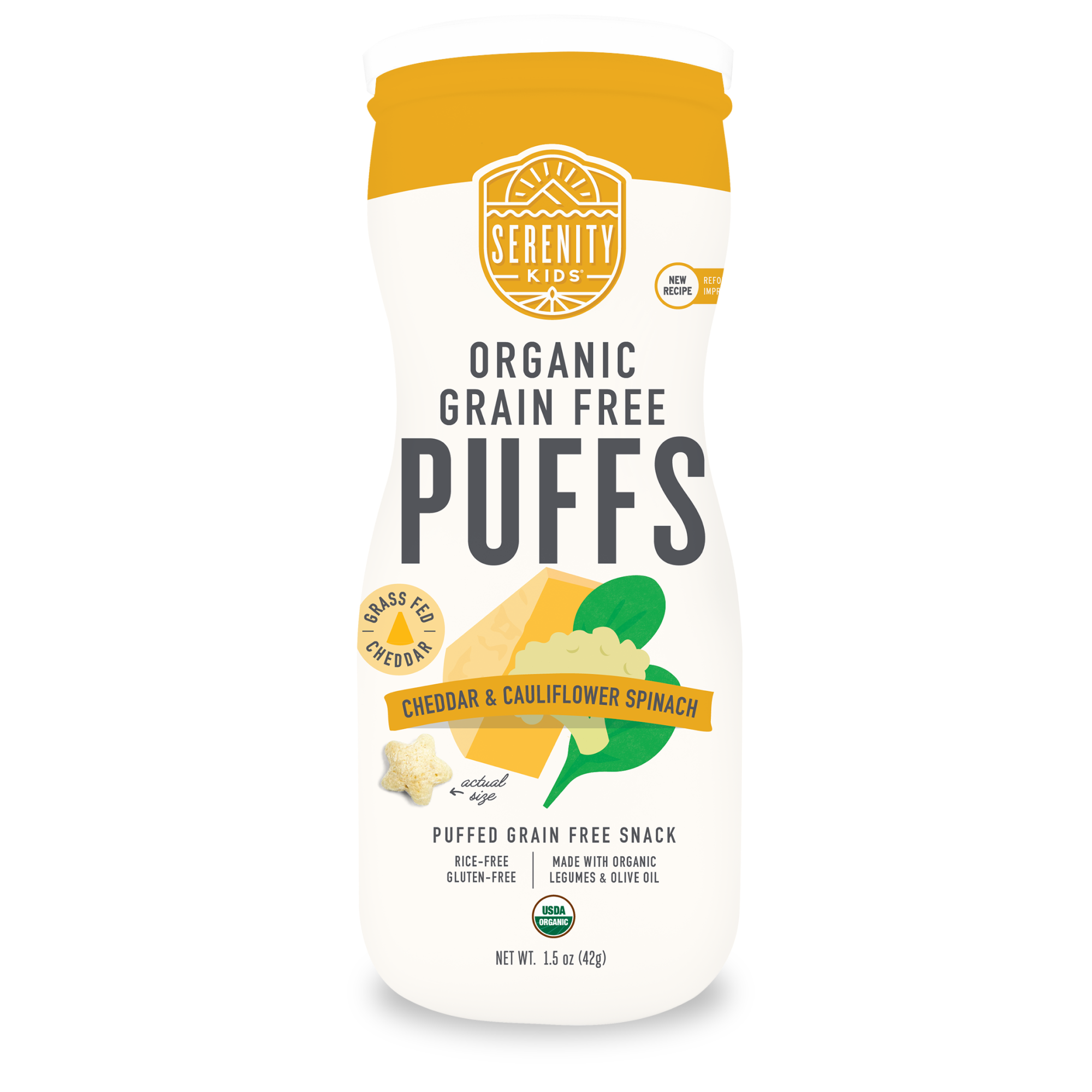 Organic Grain Free Cheddar & Cauliflower Puffs Front