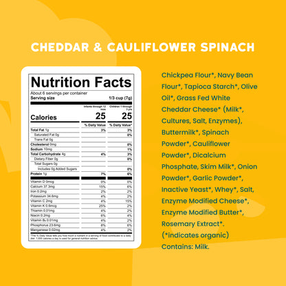 Cheddar & Cauliflower Spinach Organic Grain Free Puffs