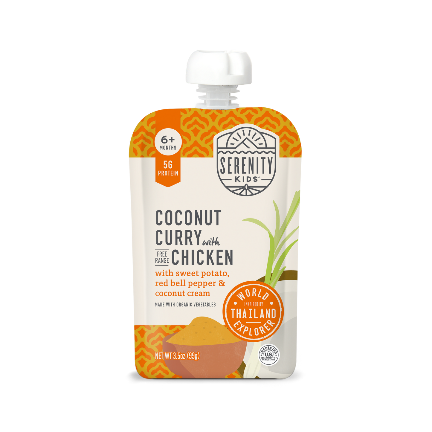 Indulge your baby's taste buds with our delectable Coconut Curry with Chicken baby food, a delightful blend of creamy coconut milk, chicken, & aromatic spices.