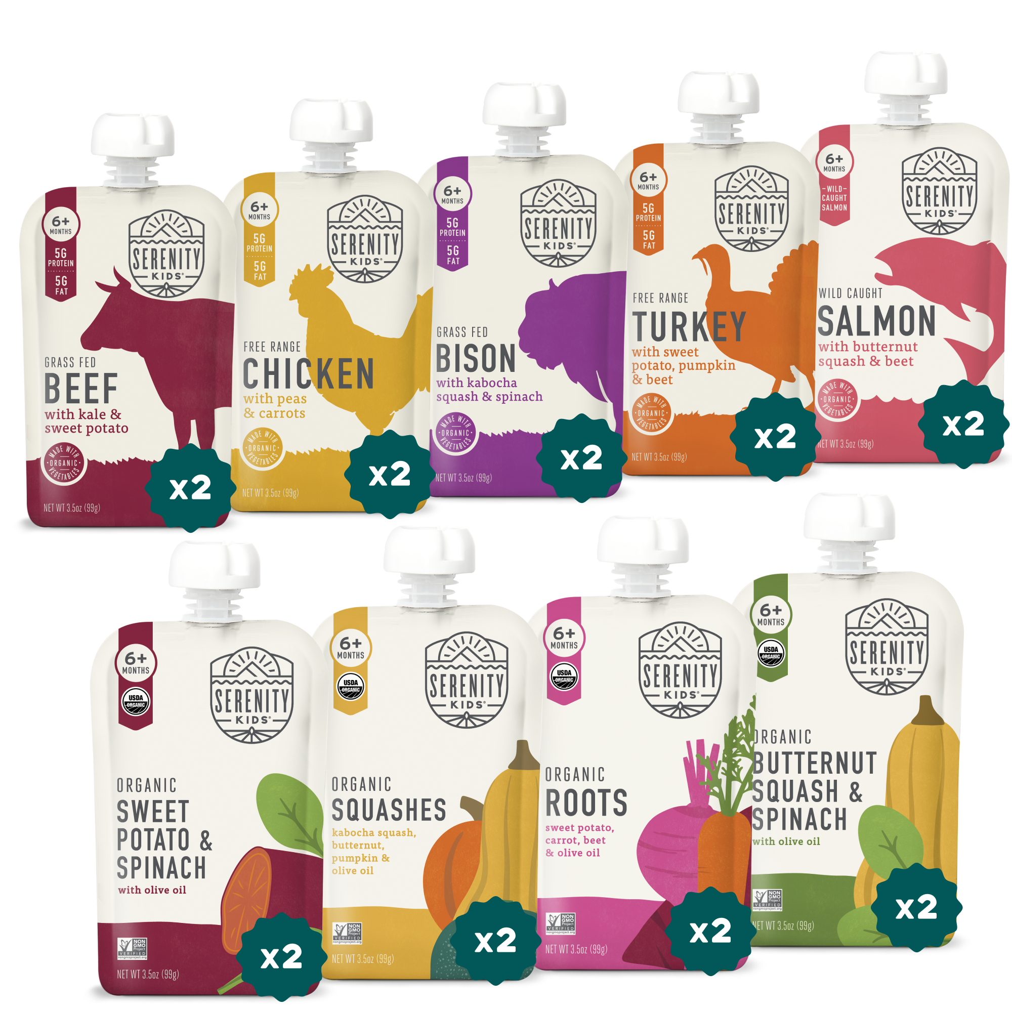 Meat and Veggies Variety pack 18 count front