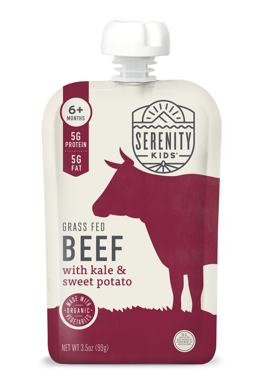Serenity Kids grass fed beef with kale & sweet potato pouch 