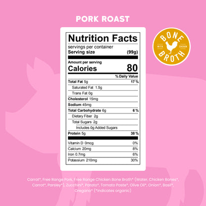 Pork Roast With Organic Veggies & Bone Broth