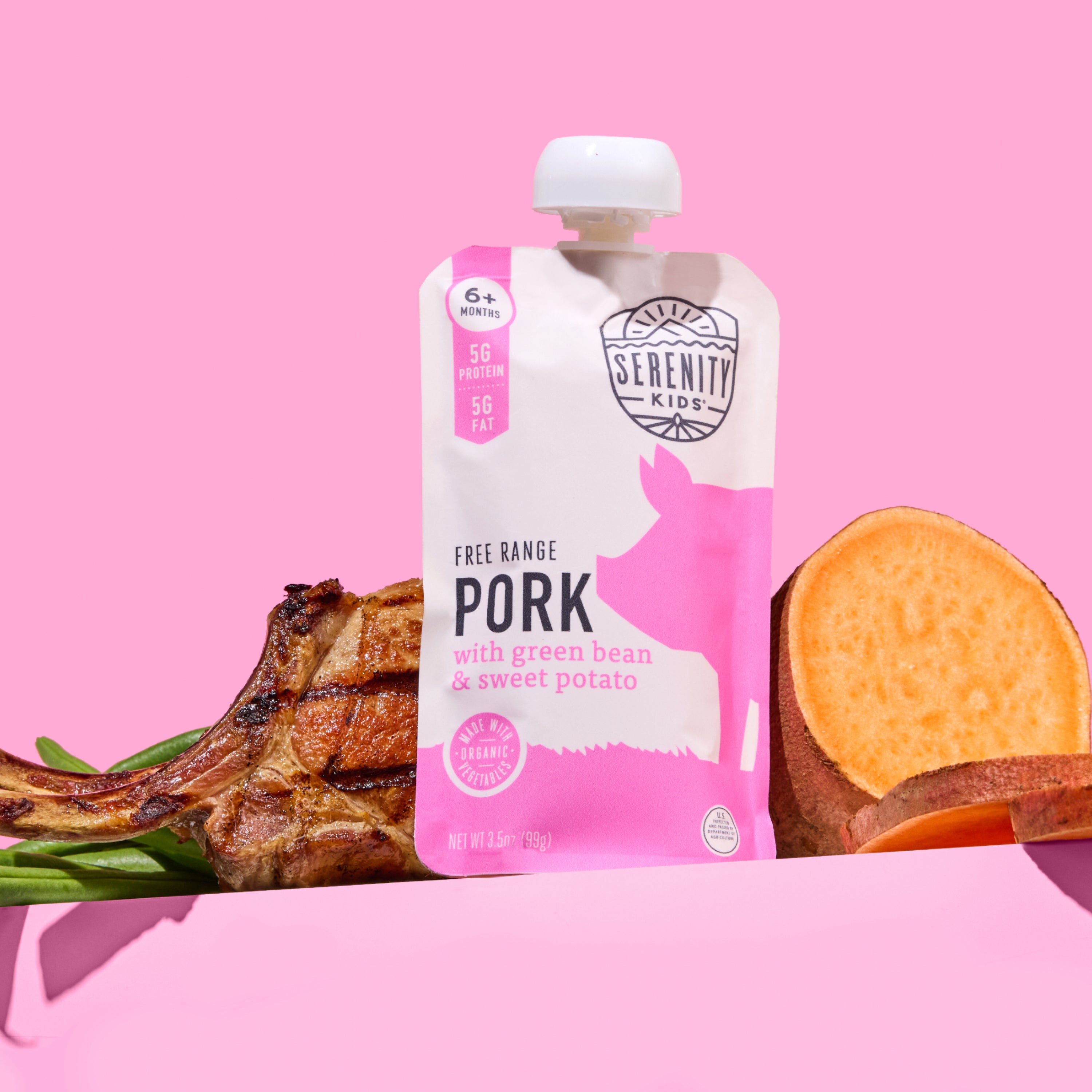 Pork with Sweet Potato & Green Bean Baby Food | Serenity Kids
