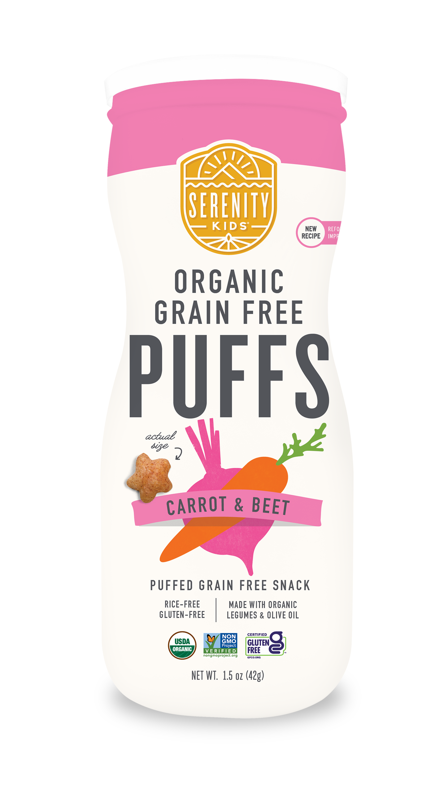 Organic Grain Free Carrot Beet Puffs Front