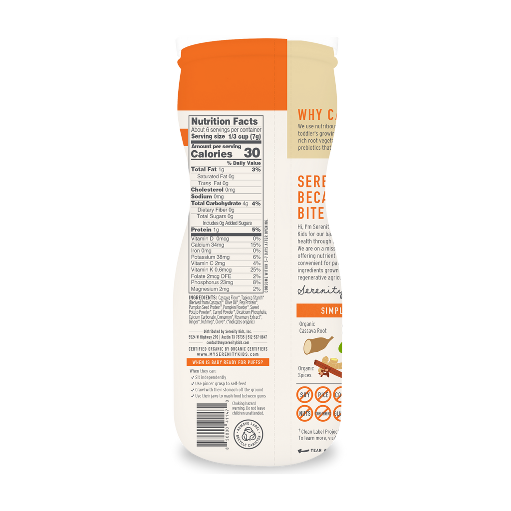 Baby Puff Snacks // Pumpkin & Cinnamon // Serenity Kids®