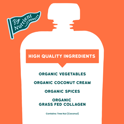 Pumpkin Spice Smoothie Product packaging with 'High Quality Ingredients' label on an orange background