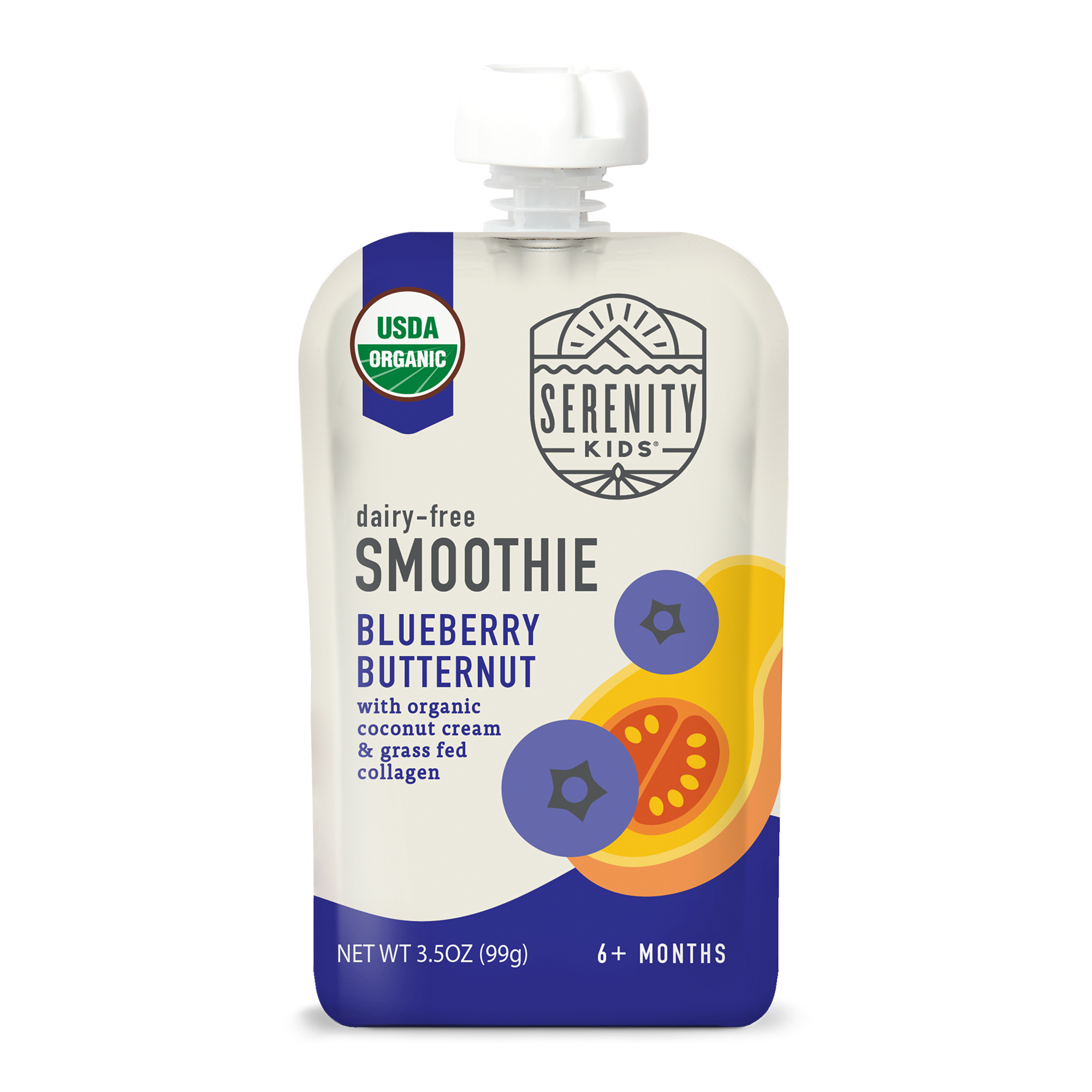 Organic Blueberry Butternut Dairy Free Smoothie with Grass Fed Collagen