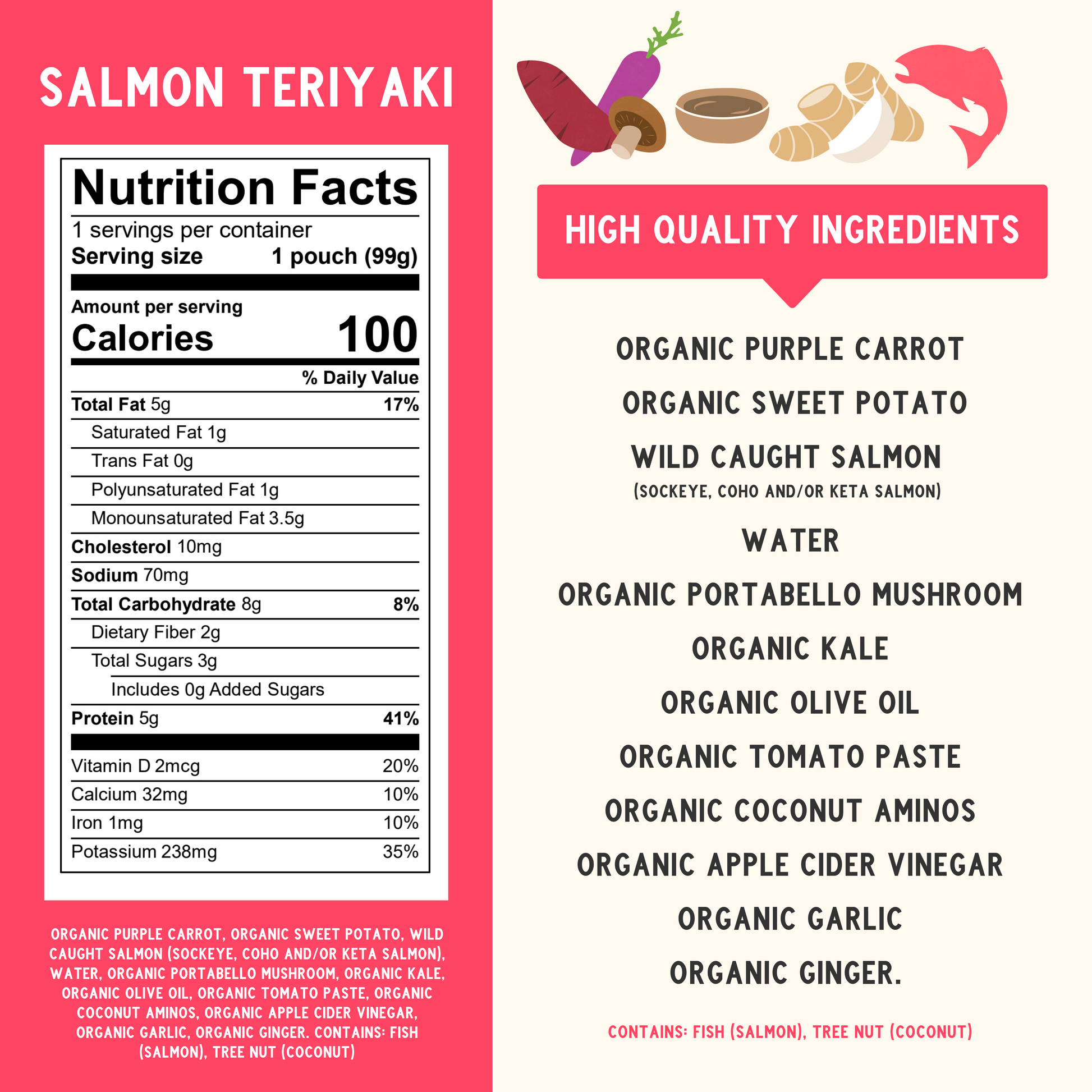 Get brain-boosting nutrients with our Salmon Teriyaki, a nutritious and easy-to-digest salmon baby food with tender salmon & Japanese-inspired sweetness!