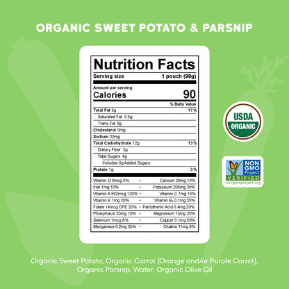 Sweet Potato & Parsnip USDA Organic Veggies with Olive Oil