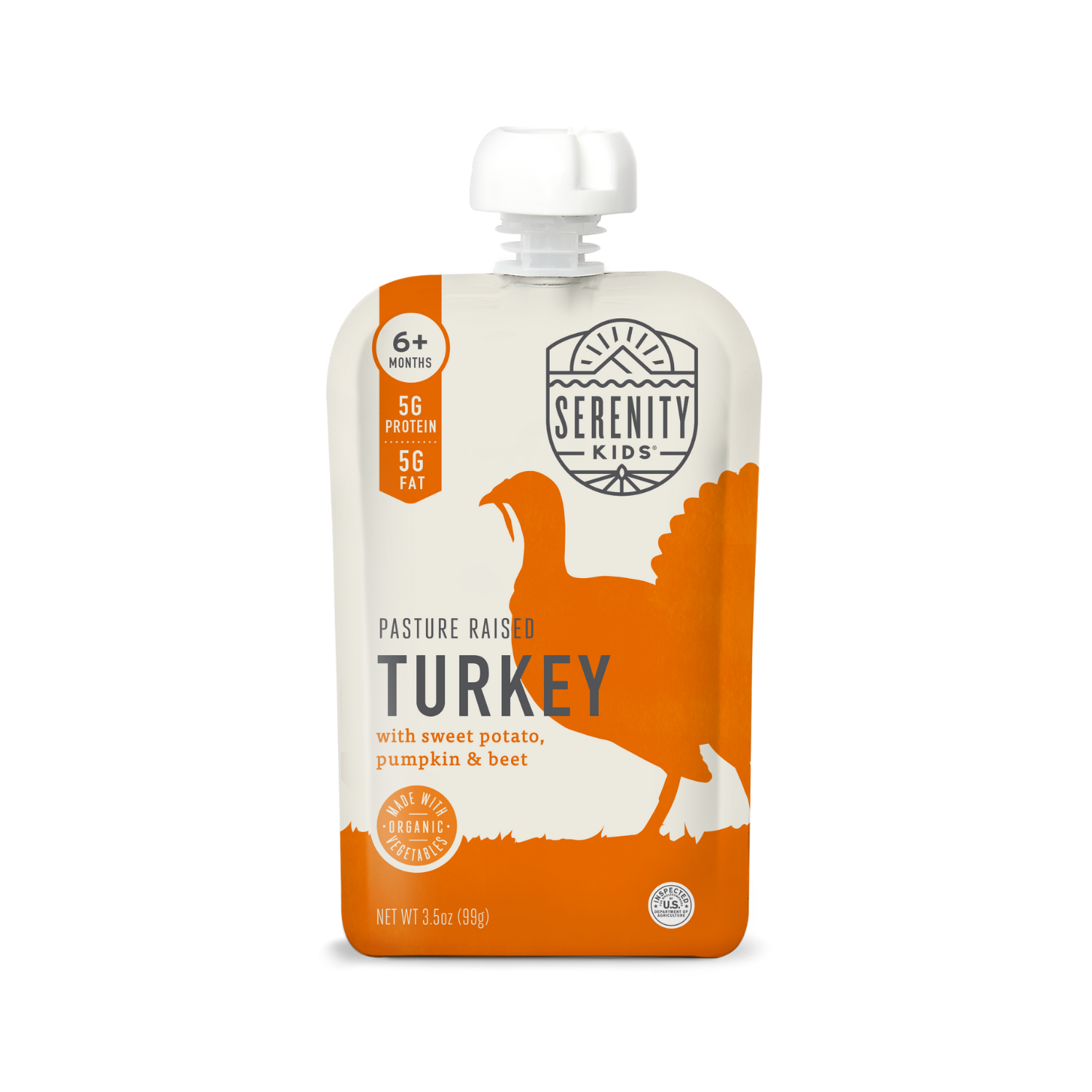 Pasture Raised Turkey Baby Food Pouch with Organic Sweet Potato, Pumpkin & Beets
