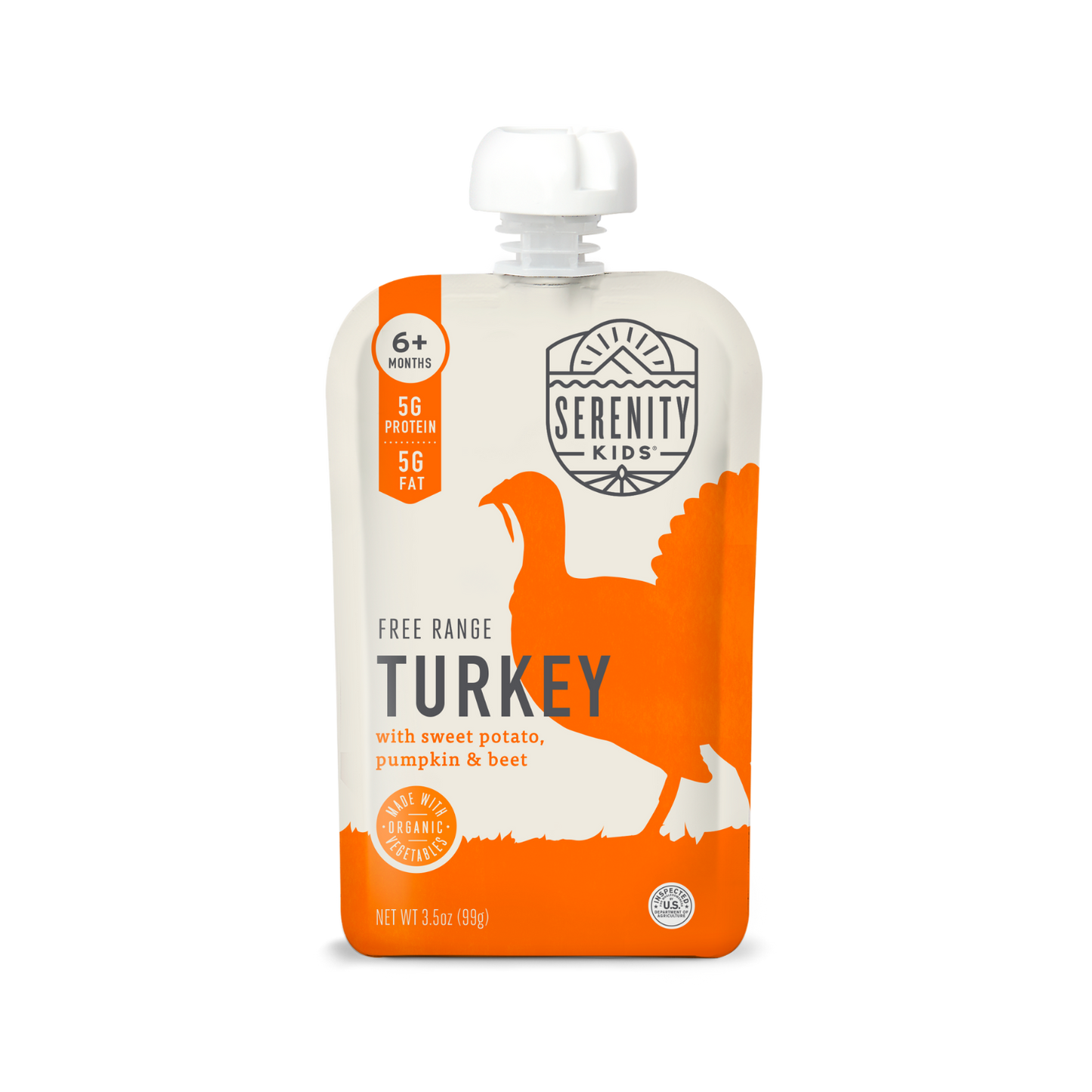 The best baby food turkey puree! Our Free Range Turkey Baby Food Pouch is low in sugar & allergen-free. GAP Certified for responsibly-sourced meats!