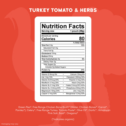 Turkey Tomato & Herbs With Organic Veggies & Bone Broth