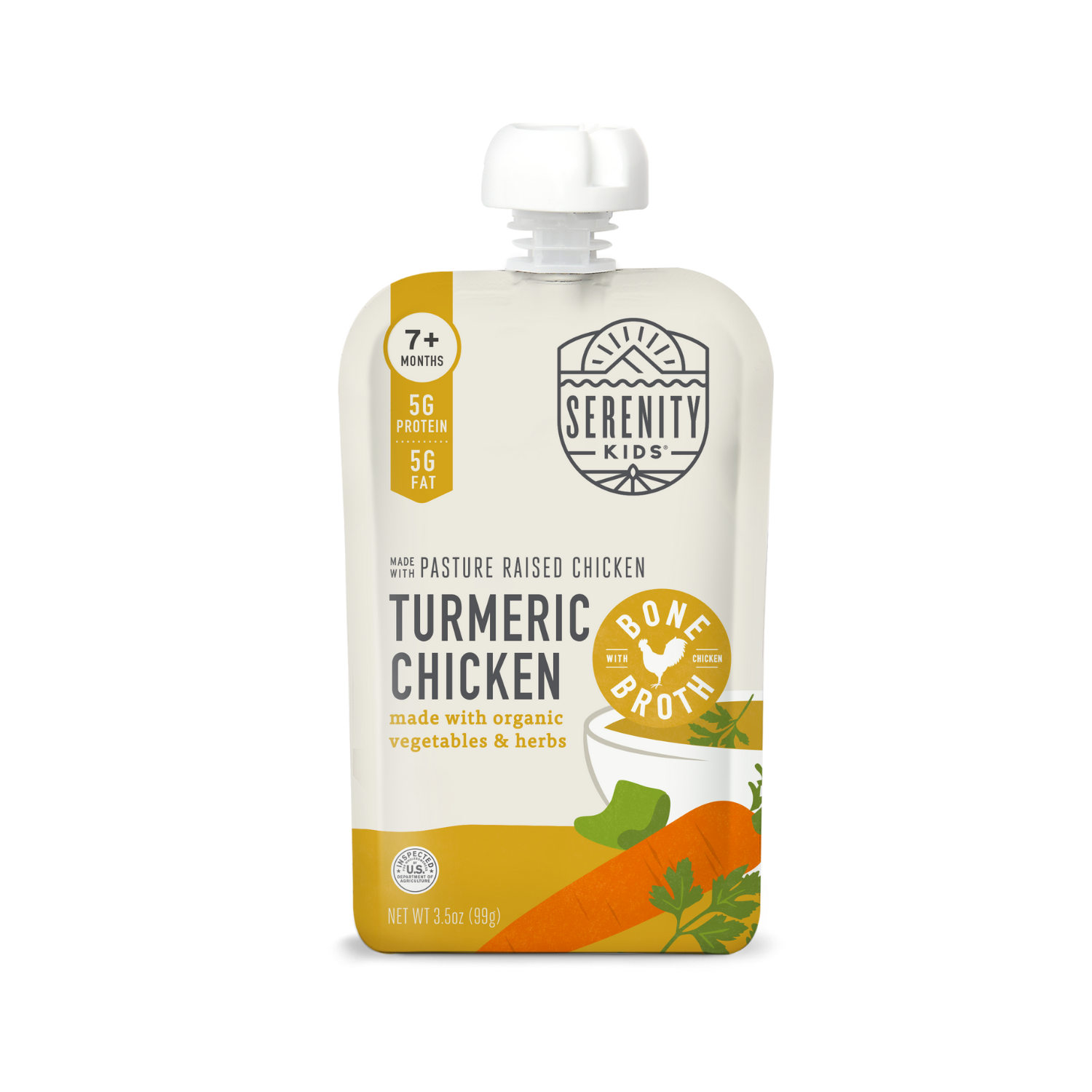 Turmeric Chicken Baby Food Pouch with Bone Broth