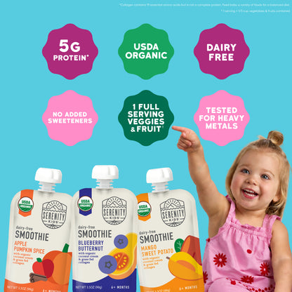 Organic Blueberry Butternut Dairy Free Smoothie with Grass Fed Collagen