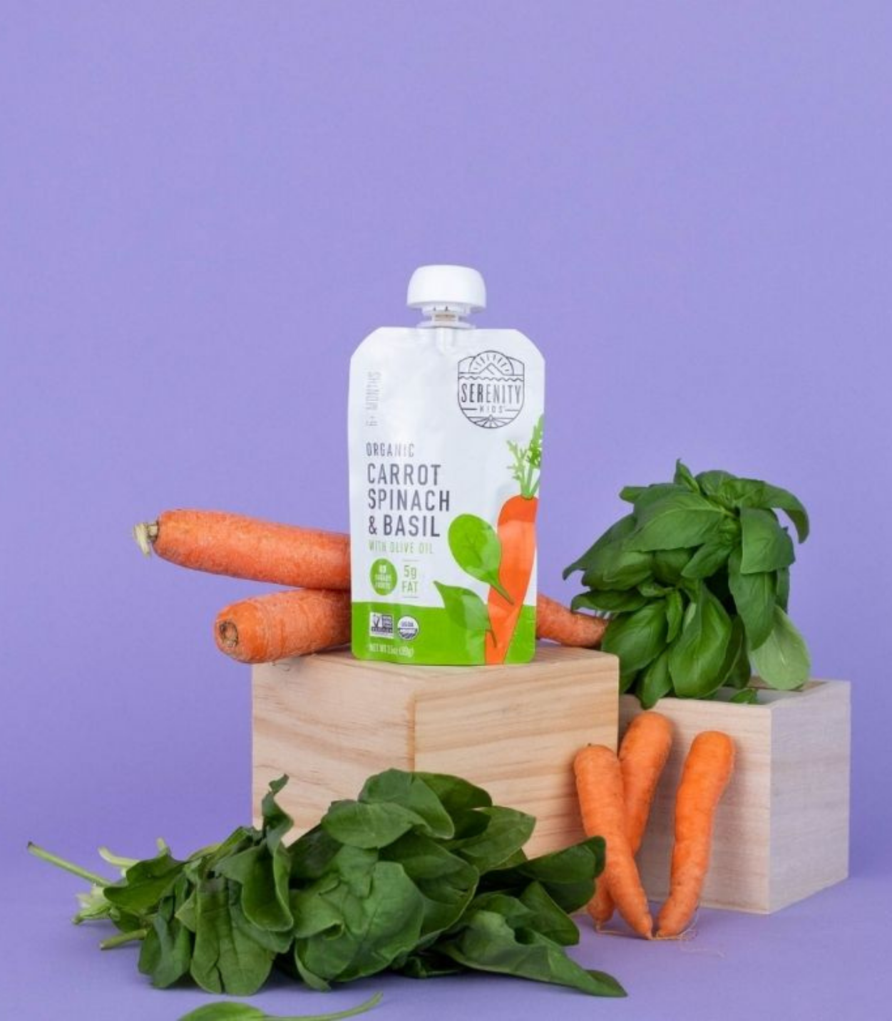 Organic Carrot, Spinach & Basil Baby Food Pouch - Ingredients