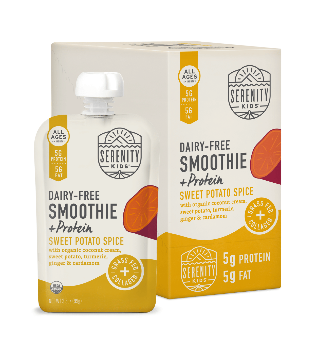 Sweet Potato Spice Dairy-Free Smoothie + Protein - Serenity Kids - Pouch With Box