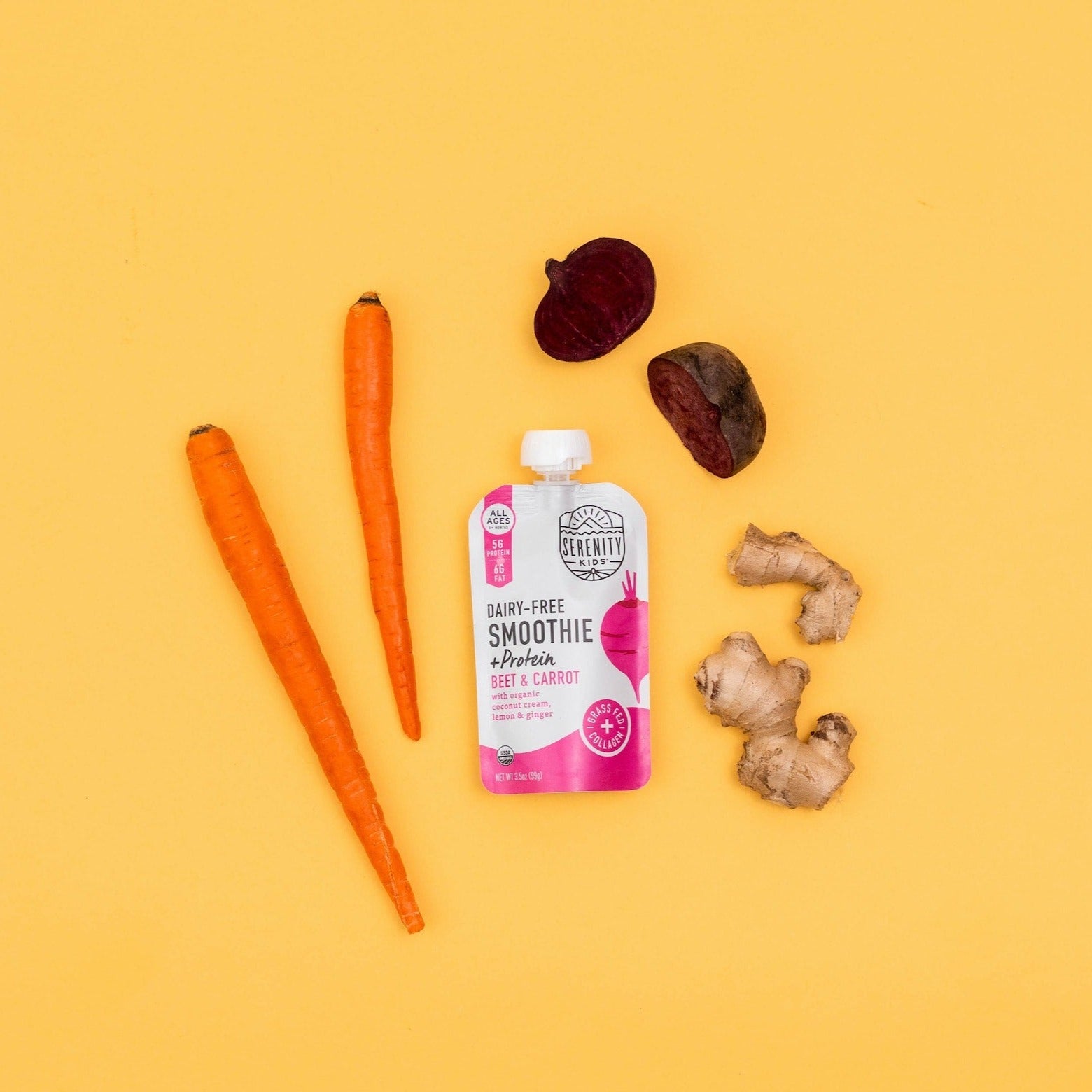 Beet & Carrot Dairy-Free Smoothie + Protein - Serenity Kids - Smoothie Combo Ingredients