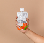 Load image into Gallery viewer, Turkey Bolognese Baby Food Pouch with Bone Broth - Arm

