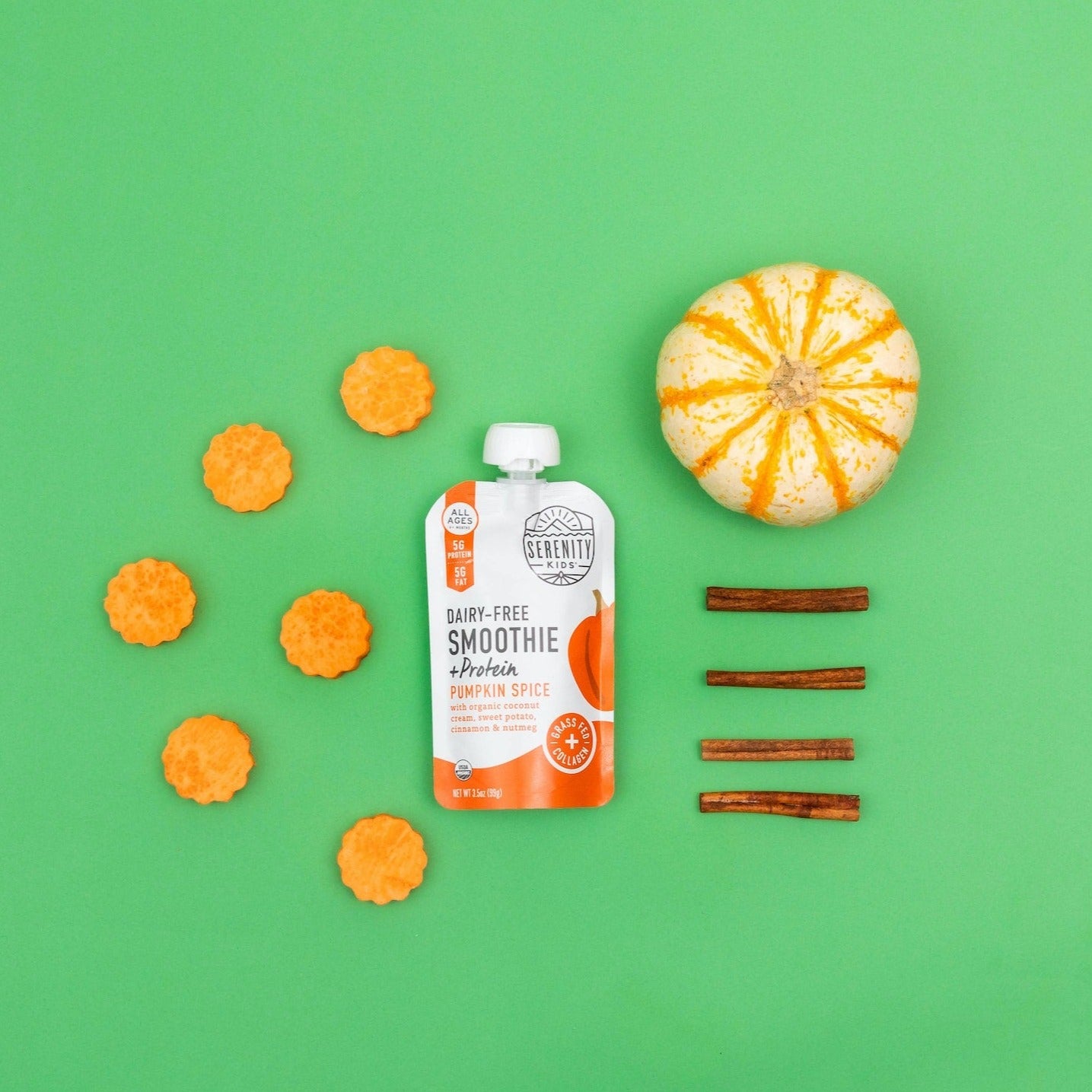 Pumpkin Spice Dairy-Free Smoothie + Protein - Serenity Kids - Combo Ingredients